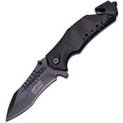 MTech Knives A845BK Rescue Assist Open Linerlock Knife with Black Handles