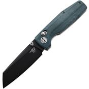 Bestech G43C2 Slasher Axis Lock Black Knife Blue Handles