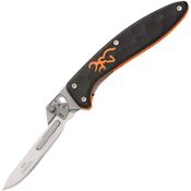 Browning 0431 Primal Scapel Linerlock Knife Black Handles