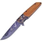Frost BKH019E Wildlife Assist Open Linerlock Knife with Eagle Handles