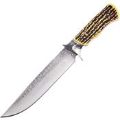 Frost SHP160IS Satin Imitation Stag Fixed Blade Knife stag Handles
