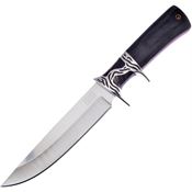 Frost SHP168BPW Satin Fixed Blade Knife Black Pakkawood Handles