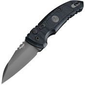 Hogue 16102 Auto A01 Microswitch Gray Wharncliffe Knife Black Handles