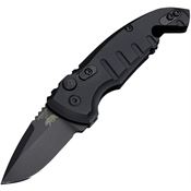 Hogue 24126 Auto A01 Microswitch Button Black Drop Point Knife Black Handles