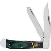 Remington 15636 Hunter Trapper Knife Black/Green G10 Handles
