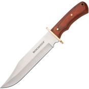 Winchester 6220001W Bowie Wood Satin Fixed Blade Knife Brown Handles