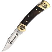 Yellowhorse 396 Bear Custom Buck 112 Lockback Knife Ebony Wood Handles