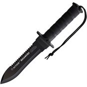 Aitor 16201B Bucanero Black Sawback Fixed Blade knife Black Handles