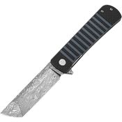 Bestech L05A Titan Damascus Tanto Linerlock Knife Blue G10/Carbon Fiber Handles
