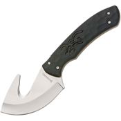Browning 0433 Primal Breakdown Stainless Guthook Fixed Blade Knife Black Handles