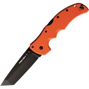 Cold Steel 27BTORBK Recon 1 Black Tanto Lockback Knife Orange Handles