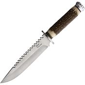 Frost SW609SBR Satin Fixed Blade Knife Stag Bone Resin Handles