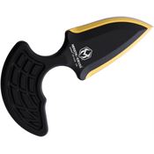 Heretic 0509A Sleight Push Dagger Gold Fixed Blade Knife Black Handles