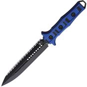 Heretic 0038CBLUBLK Nephilim Battleworn Fixed Blade Knife Black/Blue Handles