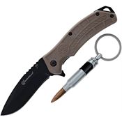 Smith & Wesson P1188452 HRT Assist Open Linerlock Knife with Brown Handles