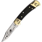 Yellowhorse 357 Wolf Custom Buck 112 Lockback Knife Ebony Wood Handles