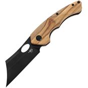 Bestech L06C Skirmish Black Stonewashed Linerlock Knife Olivewood Handles