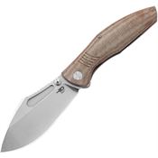 Bestech T2205E Lockness Framelock Knife Natural Micarta Handles