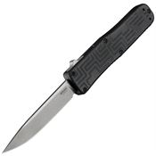 Boker P06EX260 Auto Out The Front Stonewash Knife Black Handles