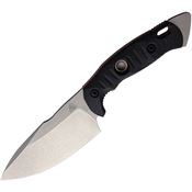 Fobos 034 Alaris Stonewash Fixed Blade Knife Black Micarta Handles