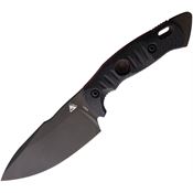 Fobos 035 Alaris Black Fixed Blade Knife Black Micarta Handles