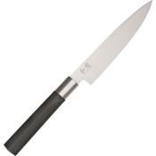 Kai 6715U Utility Stainless Knife Black Handles
