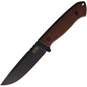 ZA-PAS 35 Ultra Outdoor Black Fixed Blade Knife Brown Handles