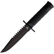 Combat Ready 376 Survival Black Fixed Blade Knife Black Handles