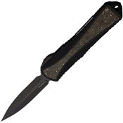 Heretic 0286AFCTIN Auto Manticore OTF Black Knife Black and Gold Handles