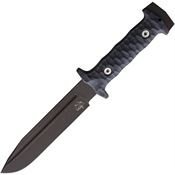 Wander Tactical 207 Centuria Black Fixed Blade Knife Brown Handles
