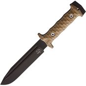 Wander Tactical 208 Centuria Carbon Fixed Blade Knife Brown Stained Handles