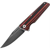 Trivisa TY01RBDG Orion Linerlock Knife with Black/Red Handles