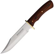Winchester 6220005W Large Bowie Satin Fixed Blade Knife Brown Handles