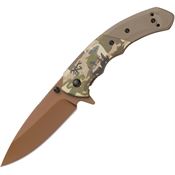 Browning 0483B Auruc Framelock Knife Camo Handles