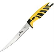 Buck 233YWS Mr Crappie Slab Shaver Satin Fixed Blade Knife Black/Yellow Handles