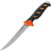 Buck 144ORS 144 Hookset Fresh Water Fillet Satin Fixed Blade Knife Gray/Orange Handles