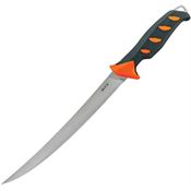 Buck 146ORS 146 Hookset Fresh Water Satin Fillet Fixed Blade Knife Gray/Orange Handles