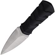 Combat Ready 378 Neck Satin Fixed Blade Knife Black Handles