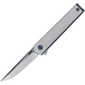 CRKT 7081 CEO Microflipper Linerlock Knife Silver Handles