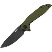 Kubey 117E Nova Black Linerlock Knife OD Green Handles