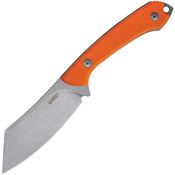Kubey 302A Outdoor Survival Stonewash Fixed Blade Knife Orange Handles