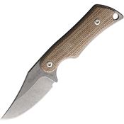 Mercury 9KALICPNC Kali Clip Mic Stonewash Fixed Blade Knife Natural Micarta Handles