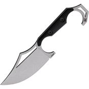 Midgards-Messer 011 Valdis Molon Labe Satin Fixed Blade Knife Black Handles
