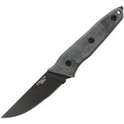 Ontario 8198 Stealth Black Fixed Blade Knife Black Handles