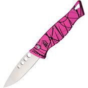 Piranha 3PK Auto Amazon Button Lock Knife Pink Camo Handles