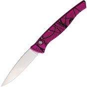 Piranha 16PK Auto DNA Tactical Mirror Knife Black and Pink Handles