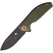 Black Fox 764OD Artia Black Stonewashed Knife OD Green Handles