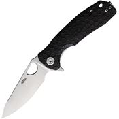 Honey Badger 1386 Medium Leaf Linerlock Knife Black Handles