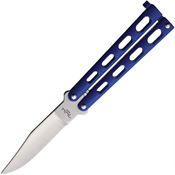 Benchmark 026 BM026 Balisong Satin Knife Blue Handles