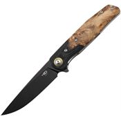 Bestech G19E Ascot Linerlock Knife Burl Wood Handles